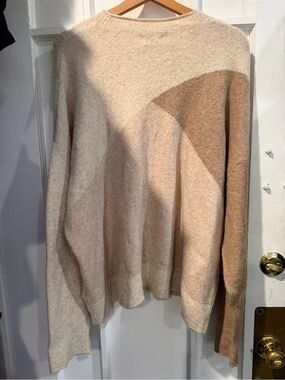 J.Crew Neutral Colorblock Crewneck Sweater